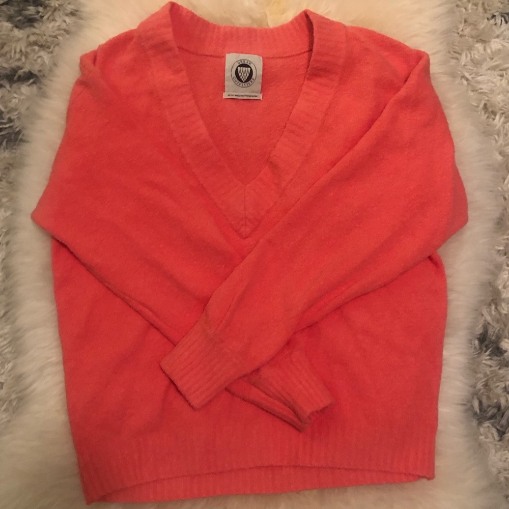 Urban Outfitters coral v-neck sweater